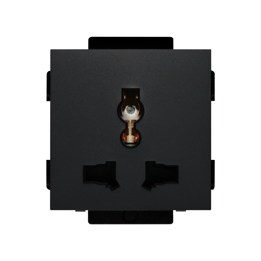 Click/Sirius 13A,220V Universal socket Black