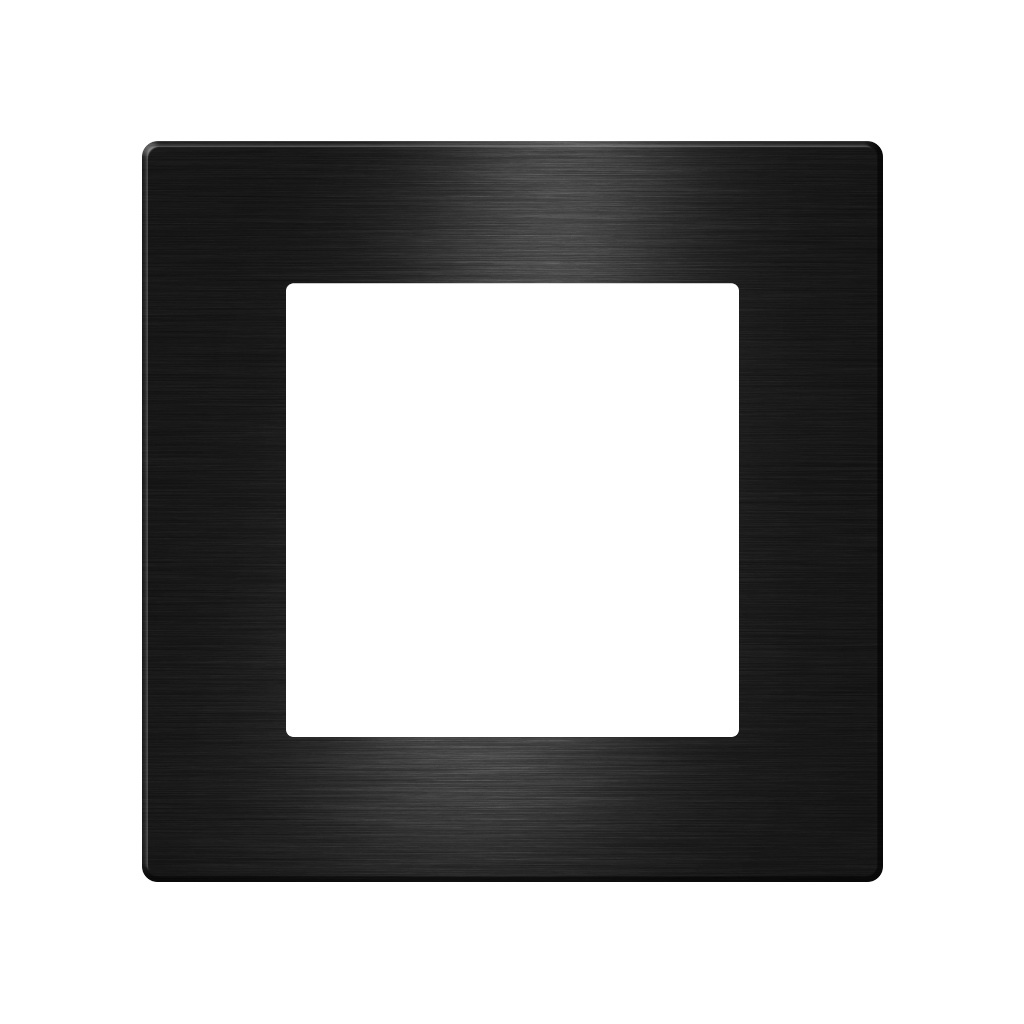 Click Brushed Aluminum Cover 1 Frame UK Size, Black