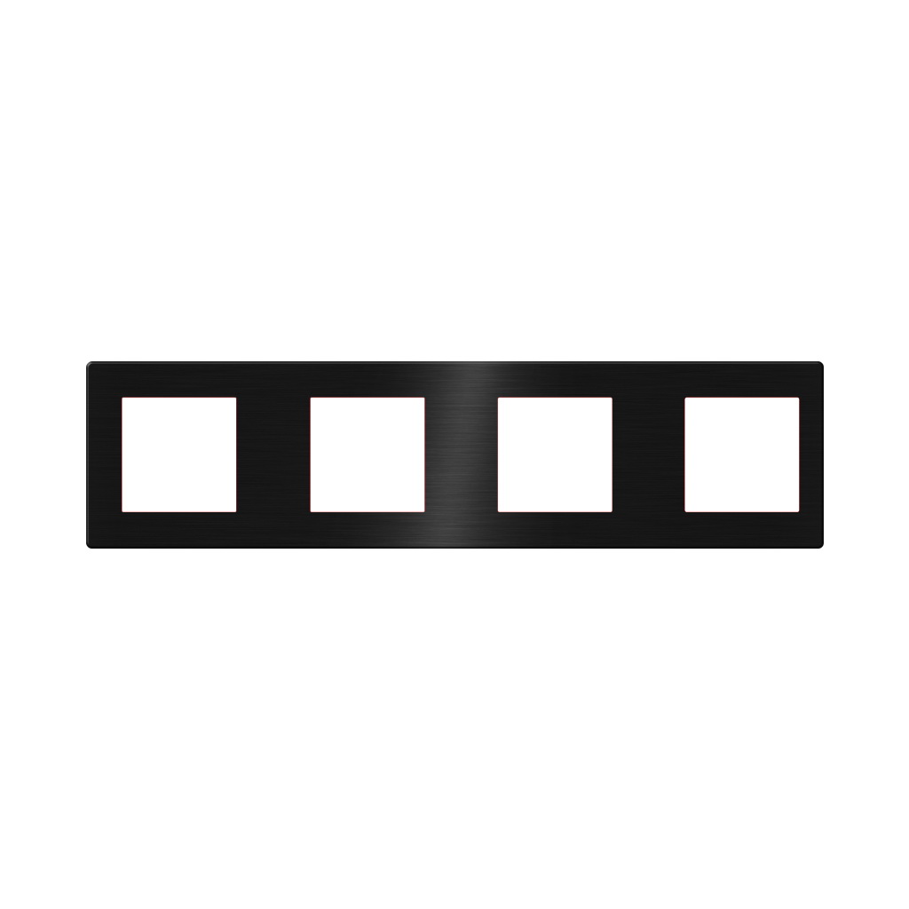Click Brushed Aluminum Cover 4 Frame UK Size, Black