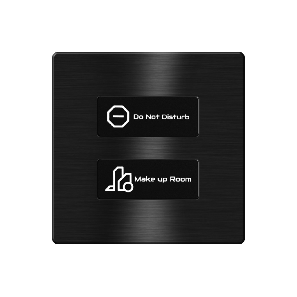 Click Push Button TIS-BUS Series 2 gang in Single Frame Black