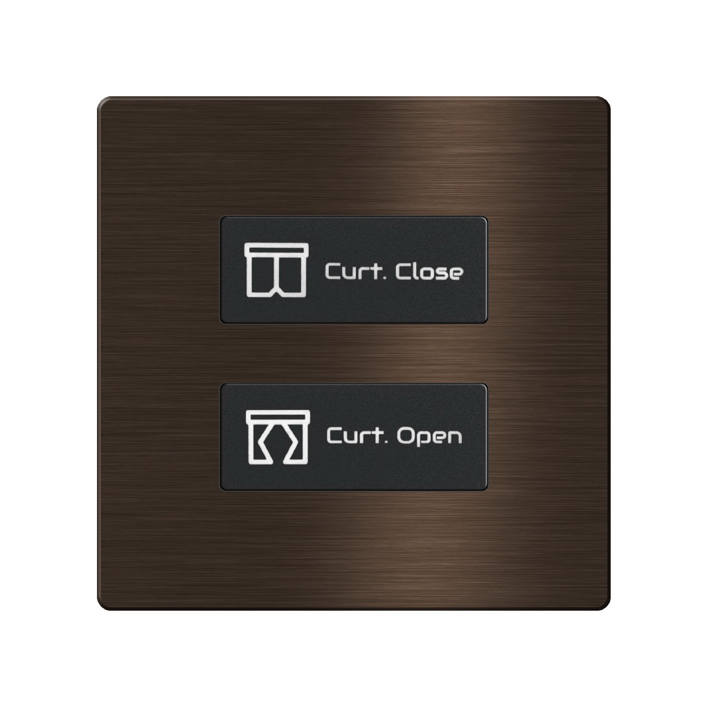Click Push Button TIS-BUS Series 2 gang in Single Frame Gold