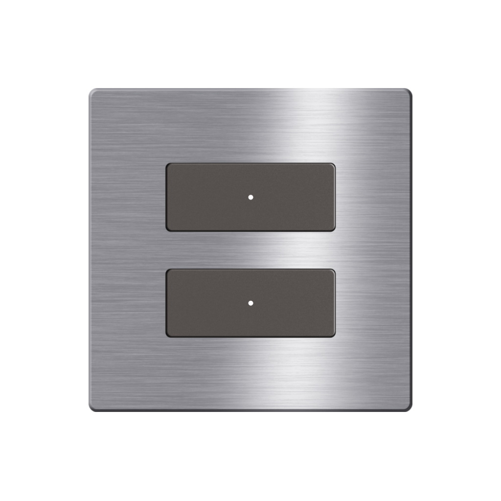 Click Push Button TIS-BUS Series 2 gang in Single Frame Gray