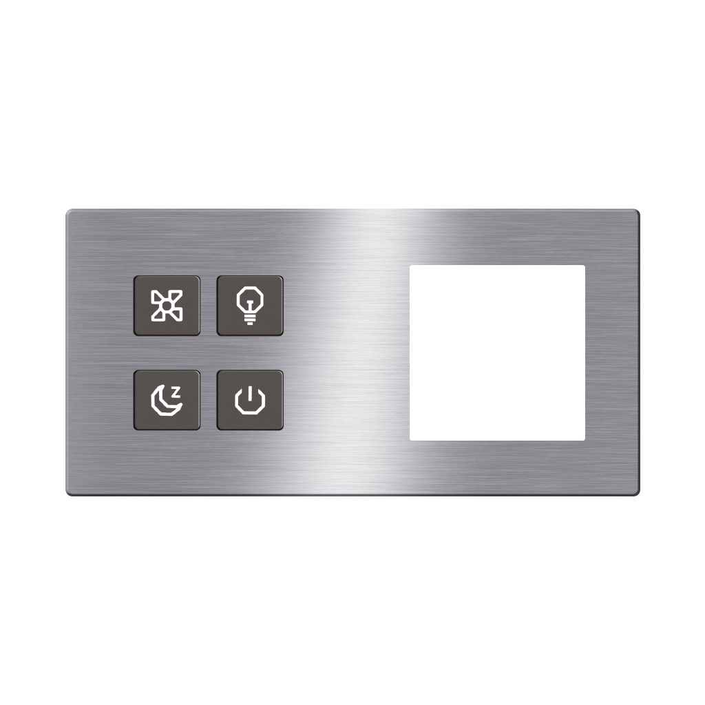 Click Push Button TIS-BUS Series 4 gang in Double Frame Gray