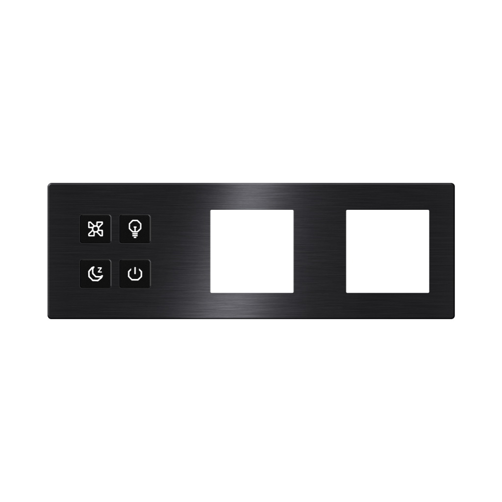 Click Push Button TIS-BUS Series 4 gang in three Frame Black
