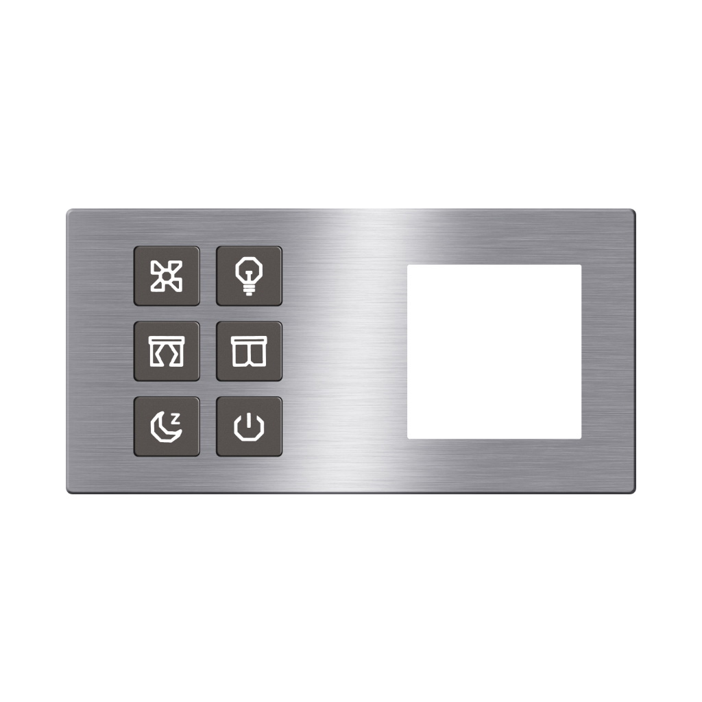 Click Push Button TIS-BUS Series 6 gang in Double Frame Gray