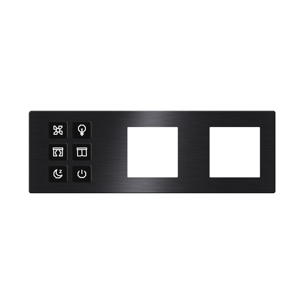Click Push Button TIS-BUS Series 6 gang in three Frame Black