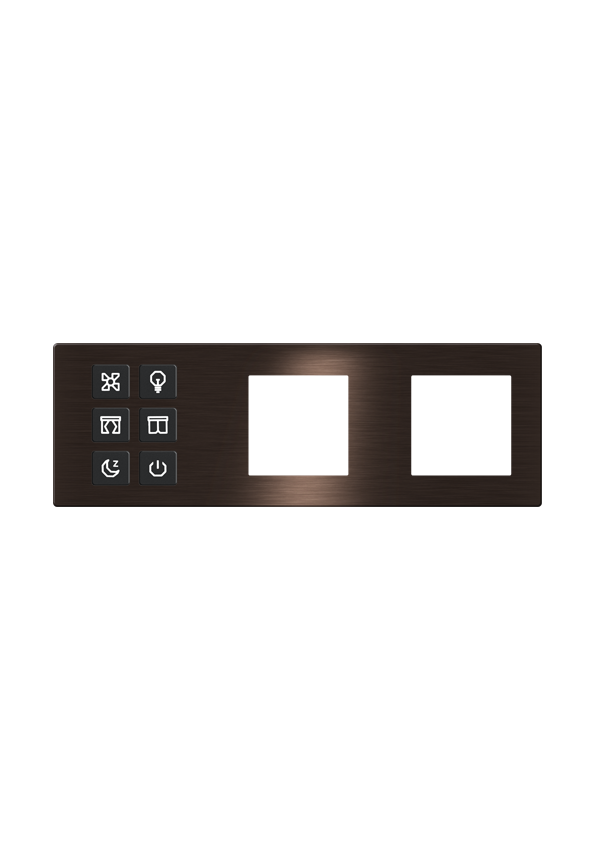 Click Push Button TIS-BUS Series 6 gang in three Frame Gold