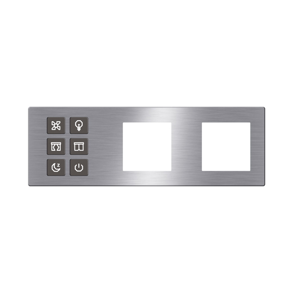 Click Push Button TIS-BUS Series 6 gang in three Frame Gray