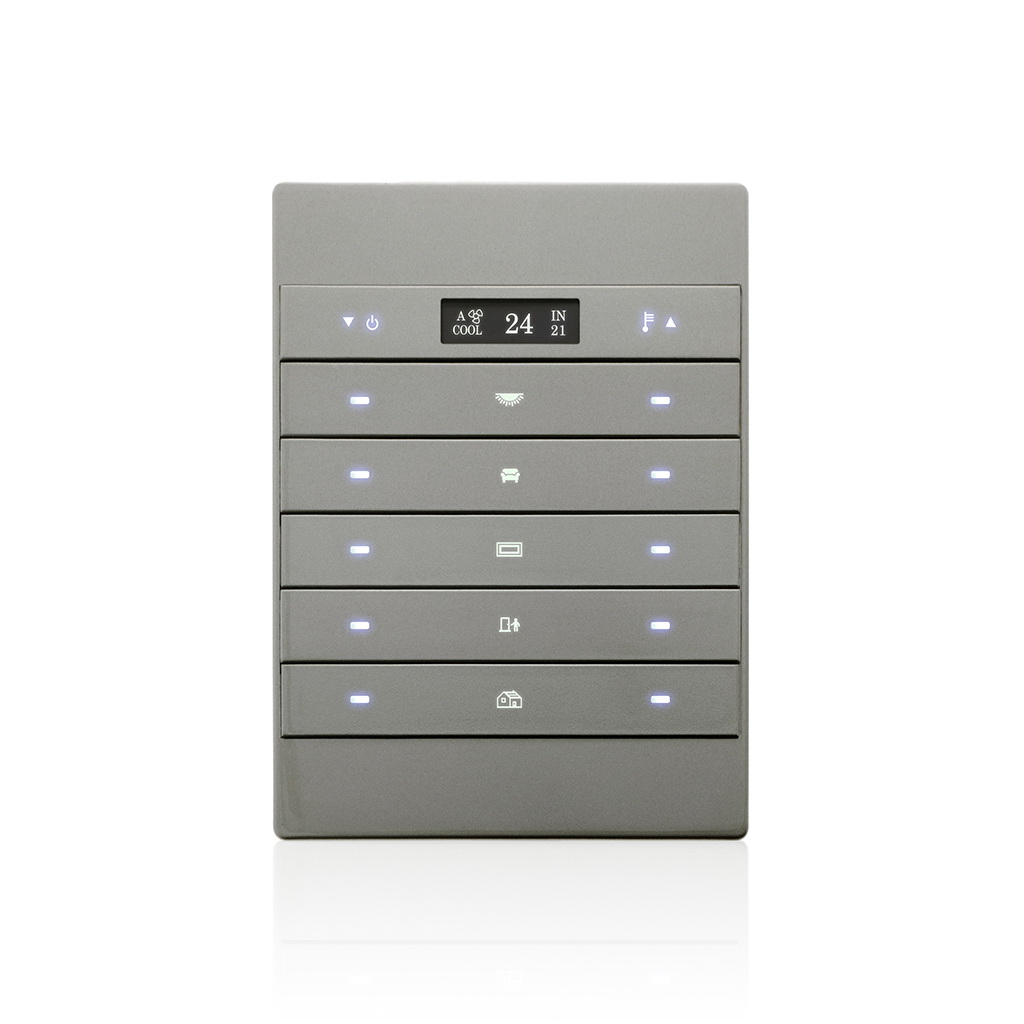 Mars 10 button Panel with Thermostat & AC control,Titanium