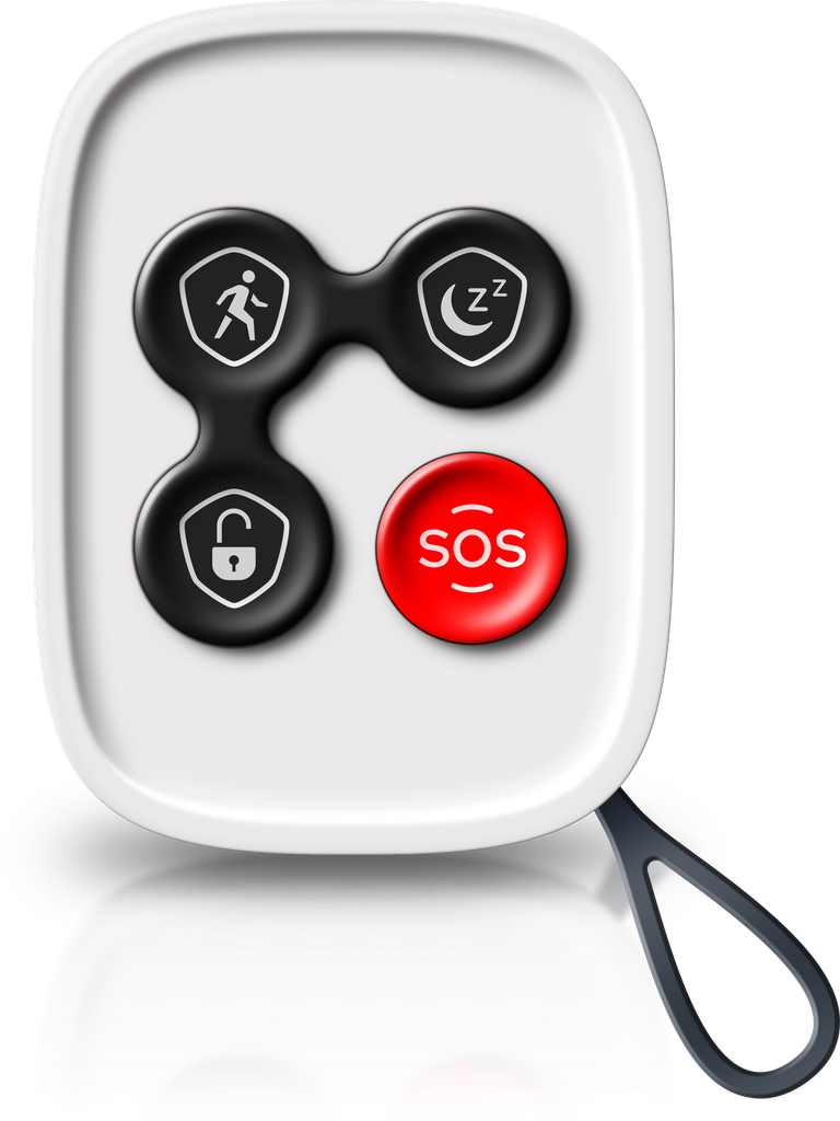 Security Key Fob 4 buttons
Battery powered 
Zigbee Protocol