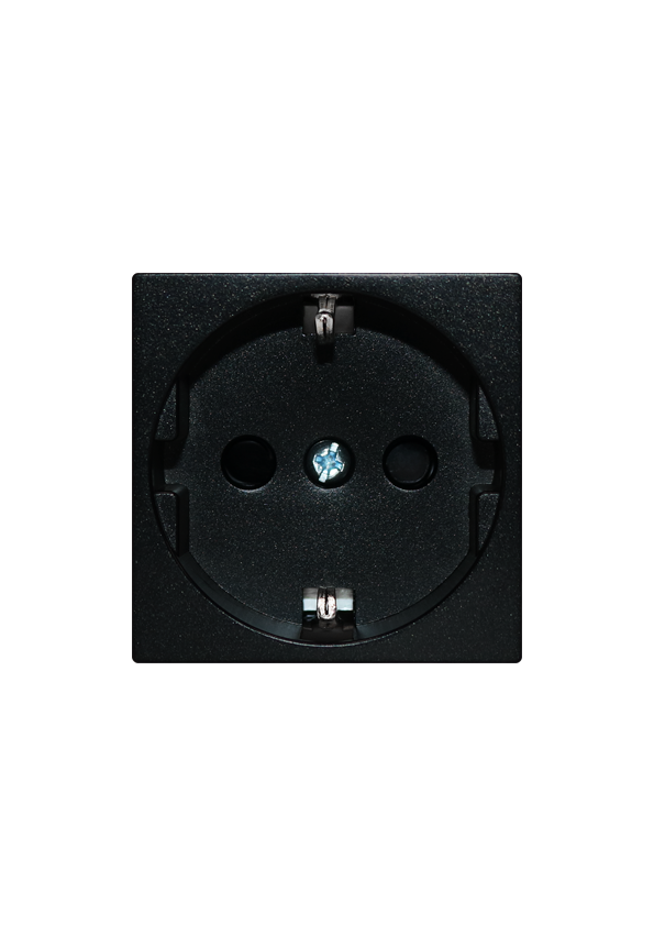 Terre 16A 250V One gang German socket unit ,Black