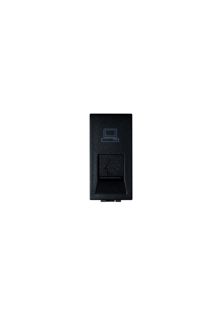 Terre One gang computer socket unit(RJ45) ,Black