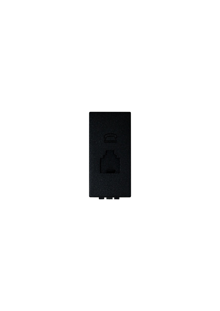 Terre One gang telephone socket unit(RJ11) ,Black