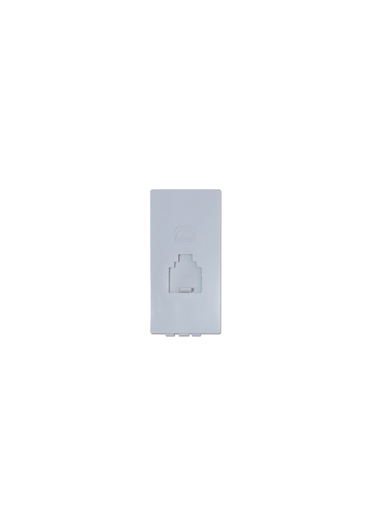 Terre One gang telephone socket unit(RJ11) ,White