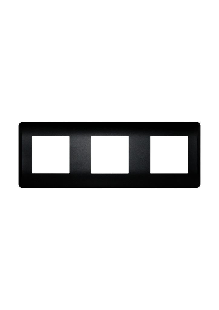 Terre Three gang Plastic frontplate ,Black