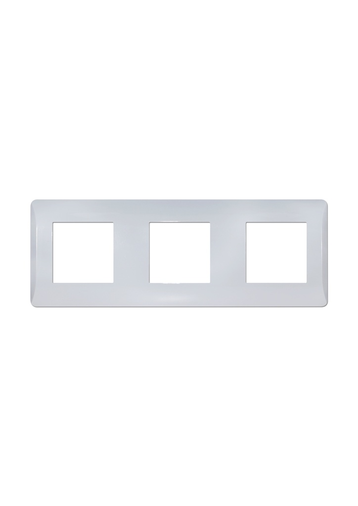 Terre Three gang Plastic frontplate ,White