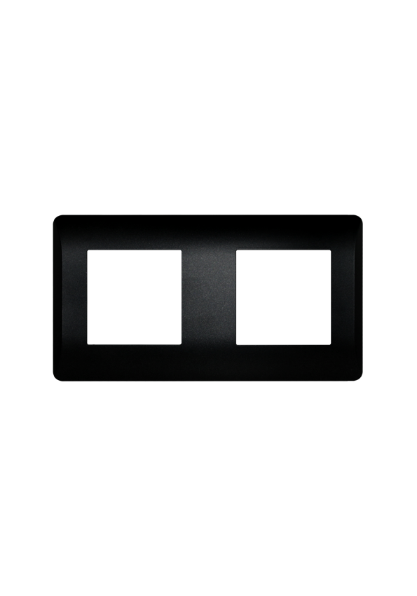 Terre Two gang Plastic frontplate ,Black