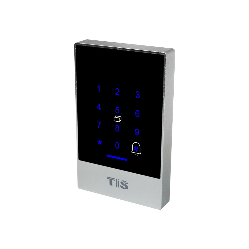 "Bluetooth Access Control Support BLE APP/IC Card/Passcode Support timed passcode Real time audit trial function Material: Aluminum alloy/Armoured glass Power supply: DC12V Card capacity: 20000 users IP class: IP65 Work with electric drop bolt or electromagnetic lock"