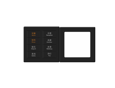 SIR Series 8 gang in Double Frame Black