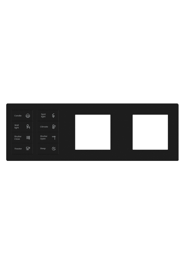 SIR Series 8 gang in Three Frame black