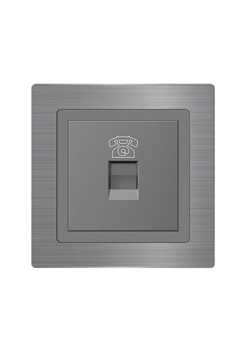 [CLK-1TEL-GRY] Click/Sirius 1 Telephone RJ11 Socket,Gray