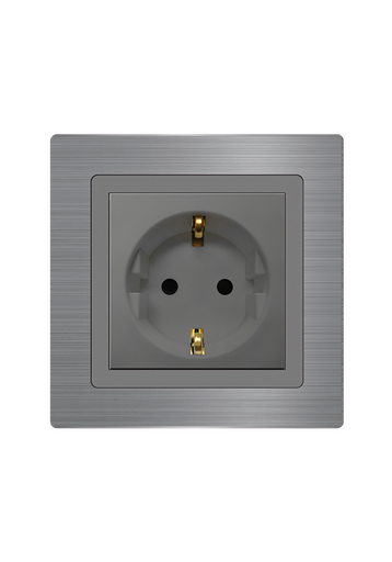 [CLK-PLG-GRM-GRY] Click/Sirius 13A,220V German socket Gray