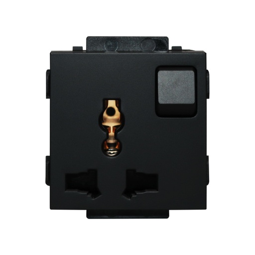 [CLK-PLG-UNV-SW-BLK] Click/Sirius 13A,220V  Universal socket with switch Black