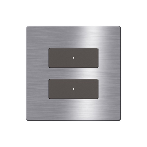 [TIS-CLK-2B-1F-GRY] Click Push Button TIS-BUS Series 2 gang in Single Frame Gray