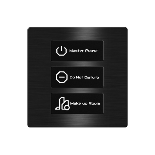 [TIS-CLK-3B-1F-BLK] Click Push Button TIS-BUS Series 3 gang in Single Frame Black