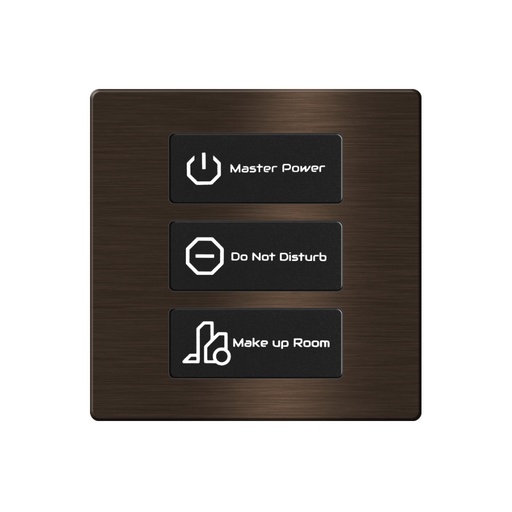 [TIS-CLK-3B-1F-GOL] Click Push Button TIS-BUS Series 3 gang in Single Frame Gold