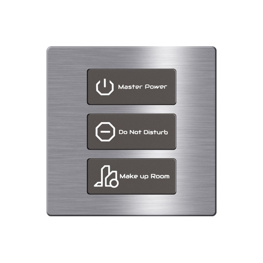[TIS-CLK-3B-1F-GRY] Click Push Button TIS-BUS Series 3 gang in Single Frame Gray