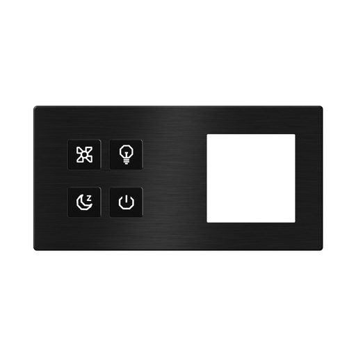 [TIS-CLK-4B-2F-BLK] Click Push Button TIS-BUS Series 4 gang in Double Frame Black