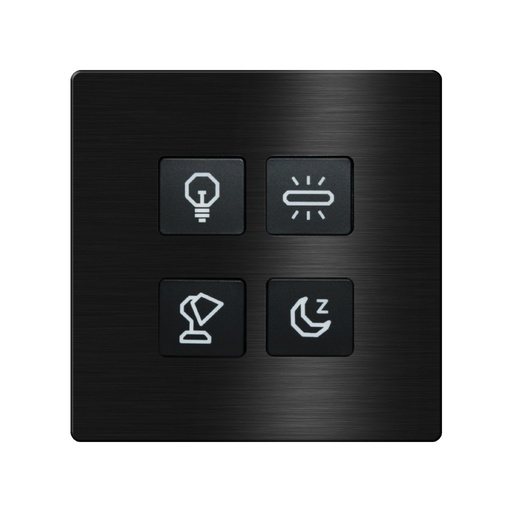 [TIS-CLK-4B-1F-BLK] Click Push Button TIS-BUS Series 4 gang in Single Frame Black