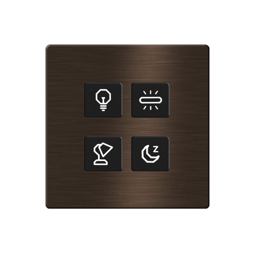 [TIS-CLK-4B-1F-GOL] Click Push Button TIS-BUS Series 4 gang in Single Frame Gold