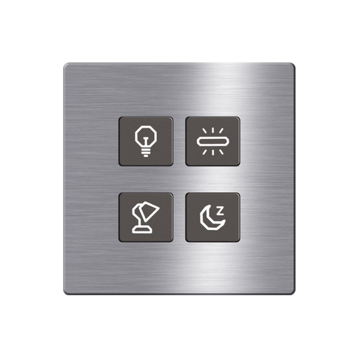 [TIS-CLK-4B-1F-GRY] Click Push Button TIS-BUS Series 4 gang in Single Frame Gray