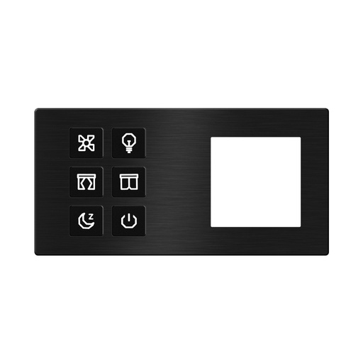 [TIS-CLK-6B-2F-BLK] Click Push Button TIS-BUS Series 6 gang in Double Frame Black