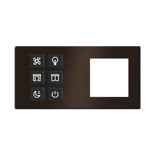 [TIS-CLK-6B-2F-GOL] Click Push Button TIS-BUS Series 6 gang in Double Frame Gold