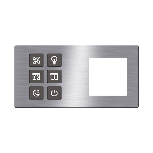 [TIS-CLK-6B-2F-GRY] Click Push Button TIS-BUS Series 6 gang in Double Frame Gray