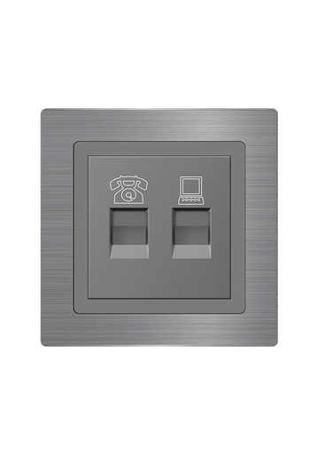 [CLK-DAT-TEL-GRY] Click/Sirius TEL and Data Socket