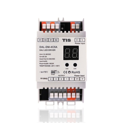 [DAL-DM-4C5A] DALI Driver Din Rail 4 CH 5A