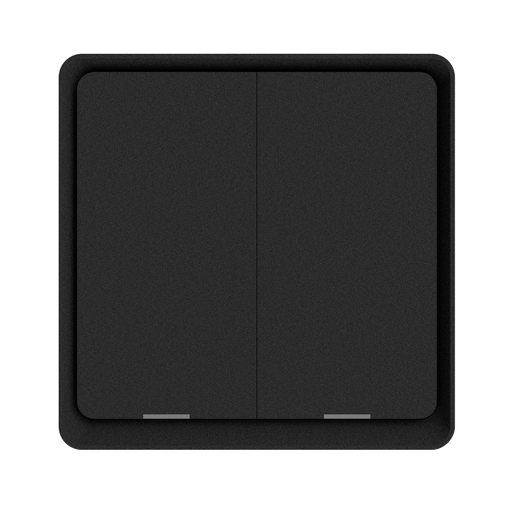 [DIO-2G-SW-BEE-N Black] Dion 2 Gang switch with one relay (with N neutral connection) Act as Repeater Zigbee Protocol EU and UK Size,Black