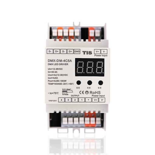 [DMX-DM-4C5A] LED din rail DMX 4ch *5A