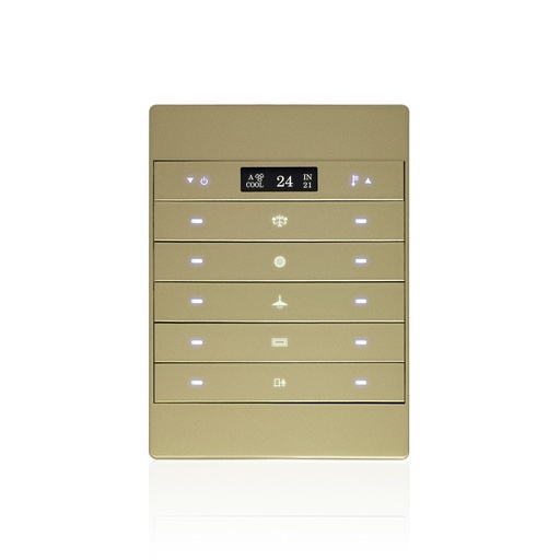 [MRS-AC10G Champagne] Mars 10 button Panel with Thermostat & AC control,champagne