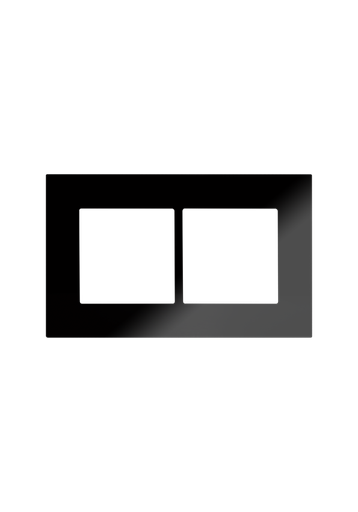 [SOL-COV2-GLS-B] SOL Black Glass Cover 2 Gang UK Size