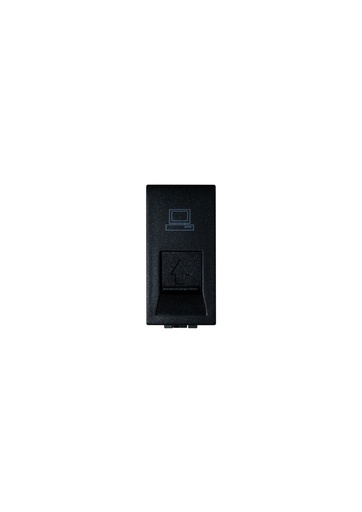[TE0838A Black] Terre One gang computer socket unit(RJ45) ,Black