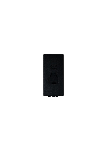 [TE0837 Black] Terre One gang telephone socket unit(RJ11) ,Black