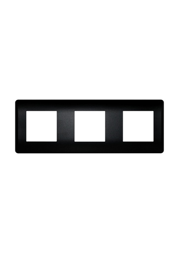 [TE0632 Black] Terre Three gang Plastic frontplate ,Black