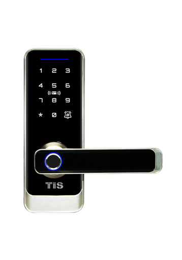 [TIS-A233F-SLF  (5572/6085)] "Smart BLE Digital Fingerprint Lock, Work with proximity card Aluminum alloy panel/handle Satin Nickel treatment Available for 60/85,55/72 mortise or single latch Work with alkaline battery Emergency key for backup use 300,000 times life test Work with bluetooth technology Support remote passcode change Available for WIFI hub for remote management(optional)",(5572/6085)