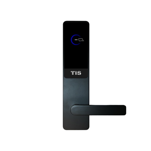 [TIS-E901CR-BLK] Mifare hotel card lock, proximity Casting aluminum panel and handle handle/handle collar/cylinder cover Black oxidation finish treatment American standard 5 latches mortise Work with alkaline battery Emergency key for backup use 500,000 times life test Offline system for management Die casting 304# stainless steel mortise latch and deadbolt (Black)